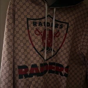 Copy Gucci  Beige Raiders Logo hoody Sweater